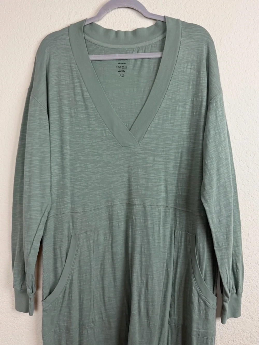 Natural Life Johnnie Jumpsuit Plunge Oversized V-Neck Jumper XS Olive Green - Picture 4 of 10